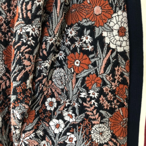 ASOS 4 floral v-neck jacket co-ord sweat top flowers orange red pullover boho - Picture 5 of 9